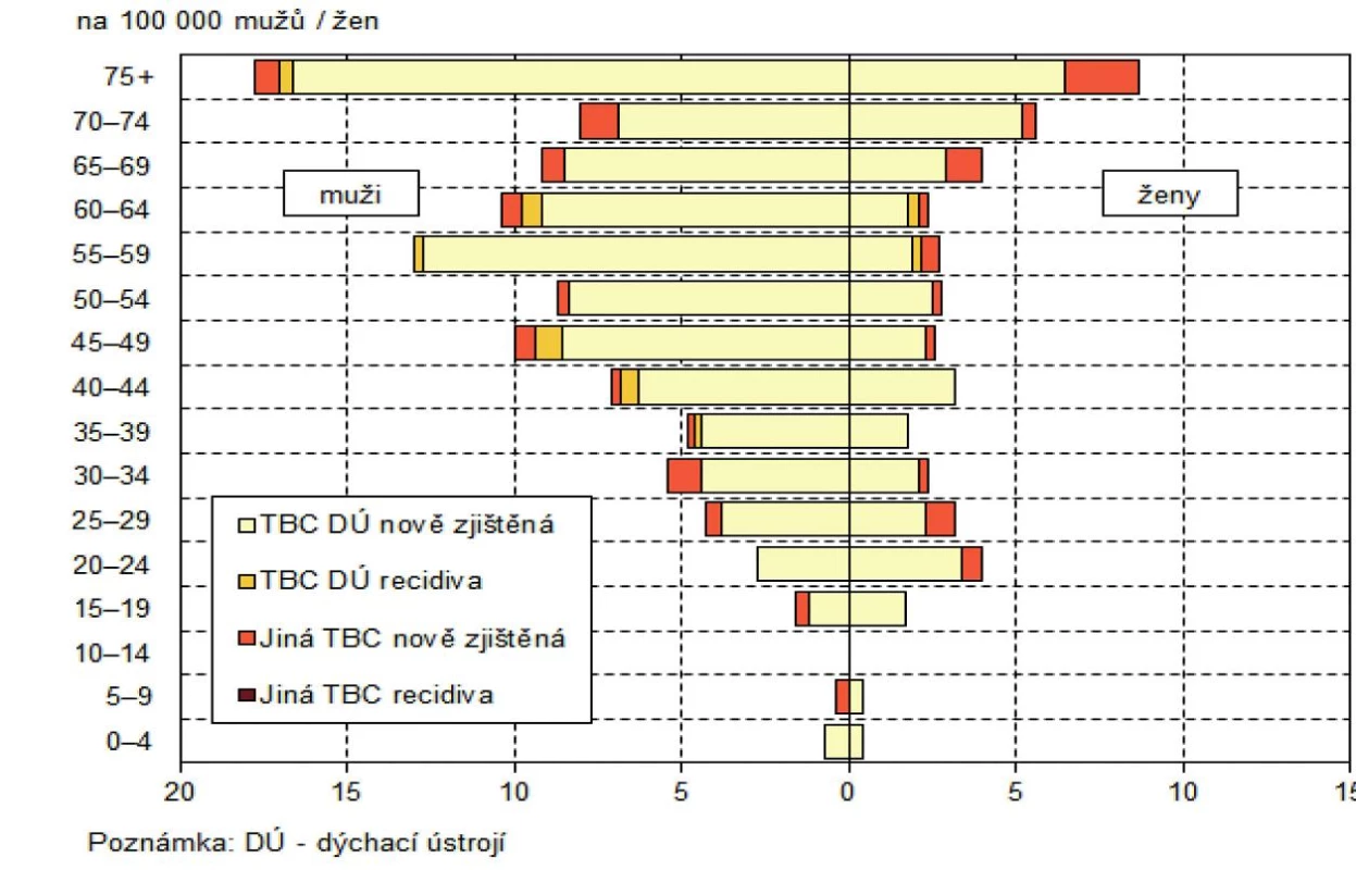 Struktura TBC podle věku a pohlaví, 2013