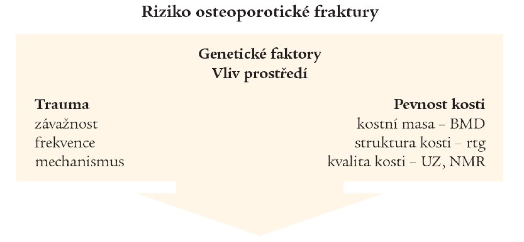 Riziko osteoporotické fraktury – faktory, vyšetřovací metody.