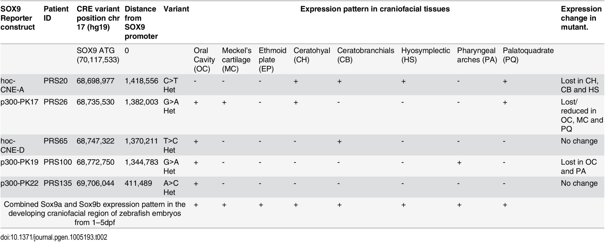 Novel PRS-associated elements tested for enhancer function.