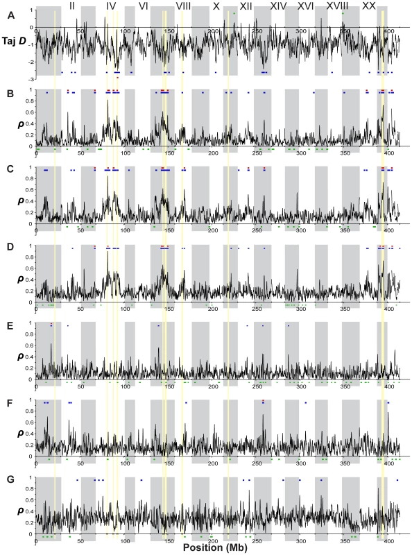 Genome-wide distributions of allele frequency spectrum and private allele density.