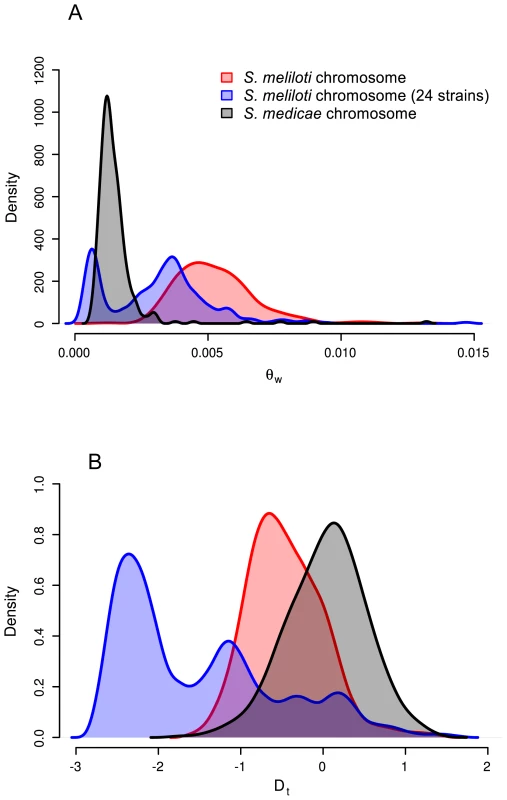 Distributions of chromosomal nucleotide diversity statistics.