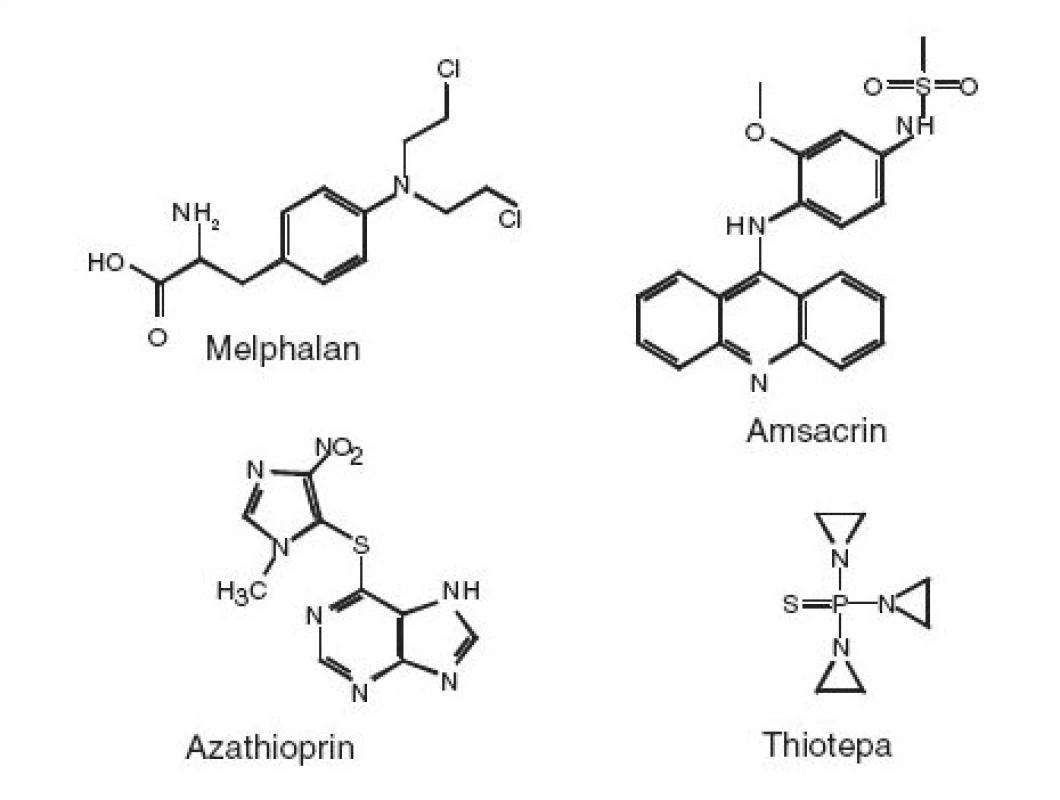 Strukturní vzorce některých dalších protinádorových léčiv