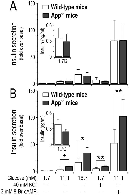 Loss of <i>App</i> leads to increased insulin secretion from islets in older mice.