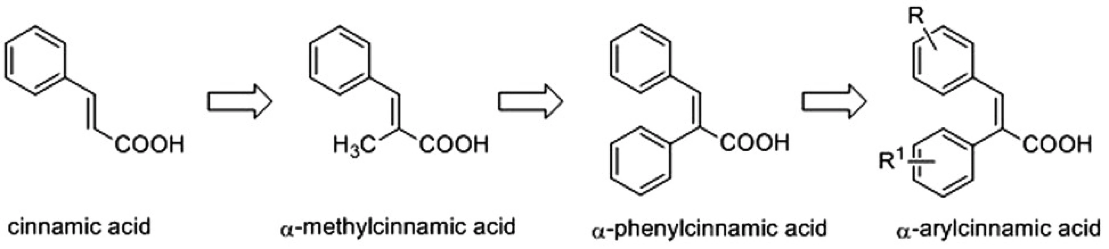 Design of α-arylcinnamic acids