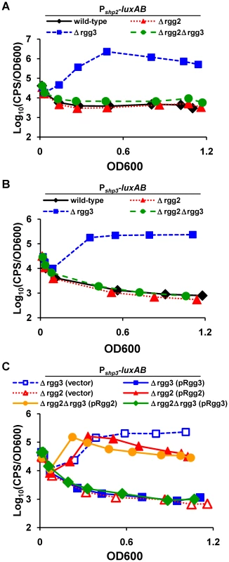 Gene regulation mediated by Rgg proteins.