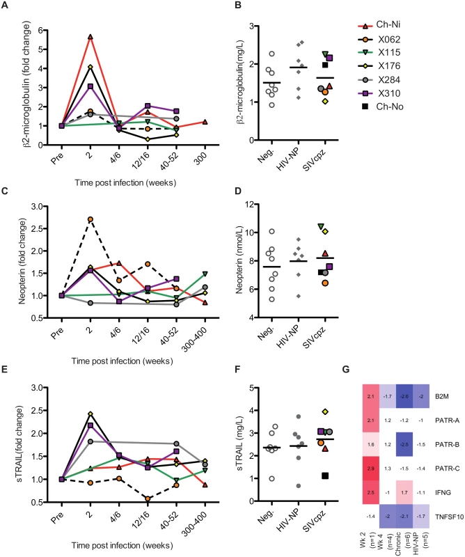 Soluble markers of immune activation in the plasma of SIVcpz infected chimpanzees.