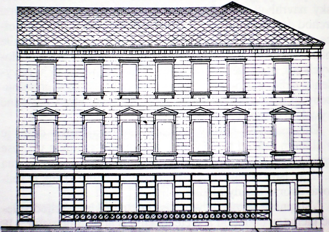 Plán na přestavbu domu č. p. 481 – nákres průčelí