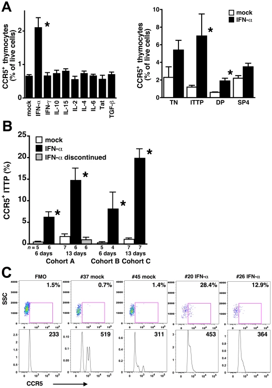IFN-α induces CCR5 expression on thymocyte progenitors both in vitro and in vivo.