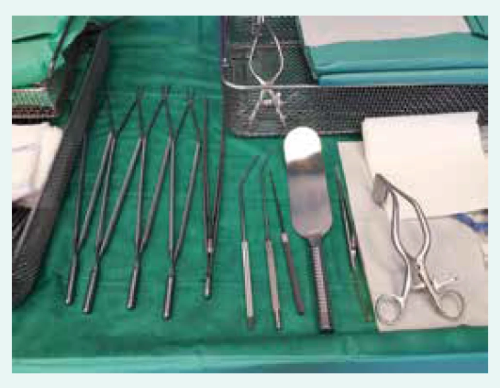 Speciální instrumentárium používané
v průběhu plicní endarterektomie