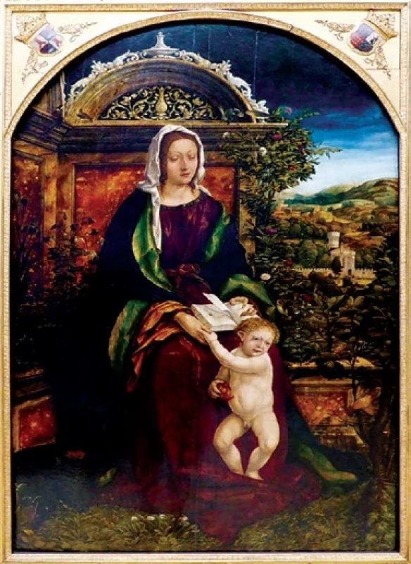 Obraz Madony s děťátkem z r. 1509 od německého malíře Hanse Burgmaira (1473?–1531), žáka Albrechta Dürera