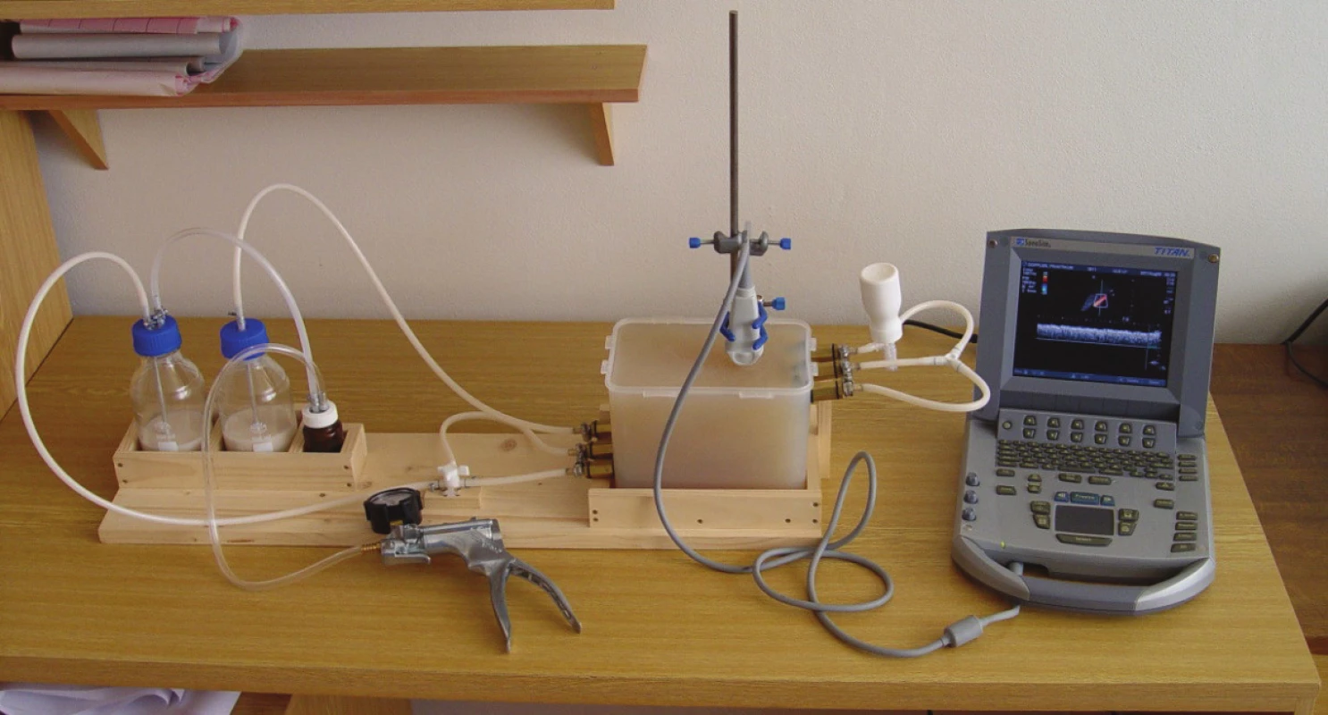Model cévy a ultrazvukový přístroj TITAN