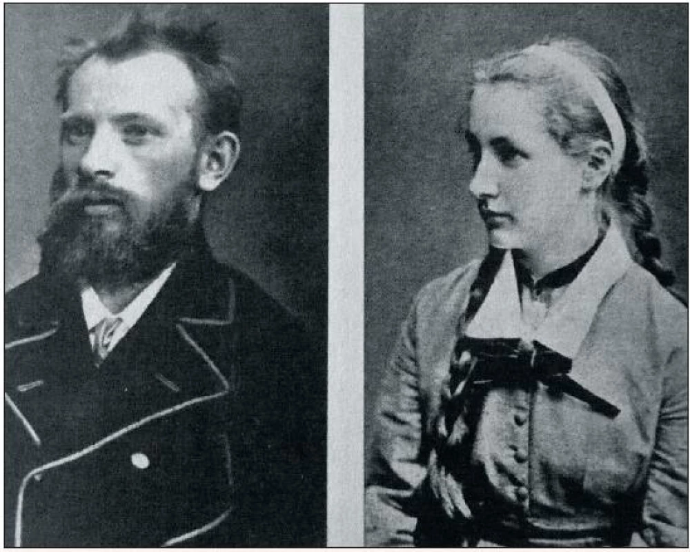 Jaroslav Vrchlický a jeho snoubenka Ludmila Podlipská