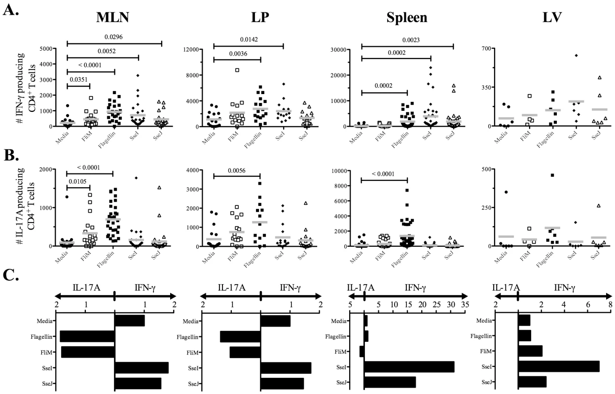 Detection of flagellin-specific CD4 Th17 cells in intestinal tissues.