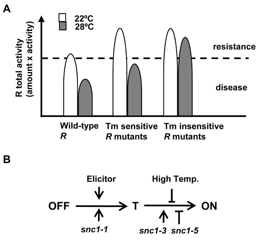 Model of temperature sensitivity of plant defense responses.