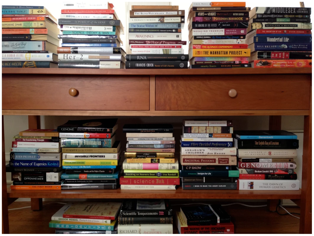 Jane Gitschier's bookshelf.