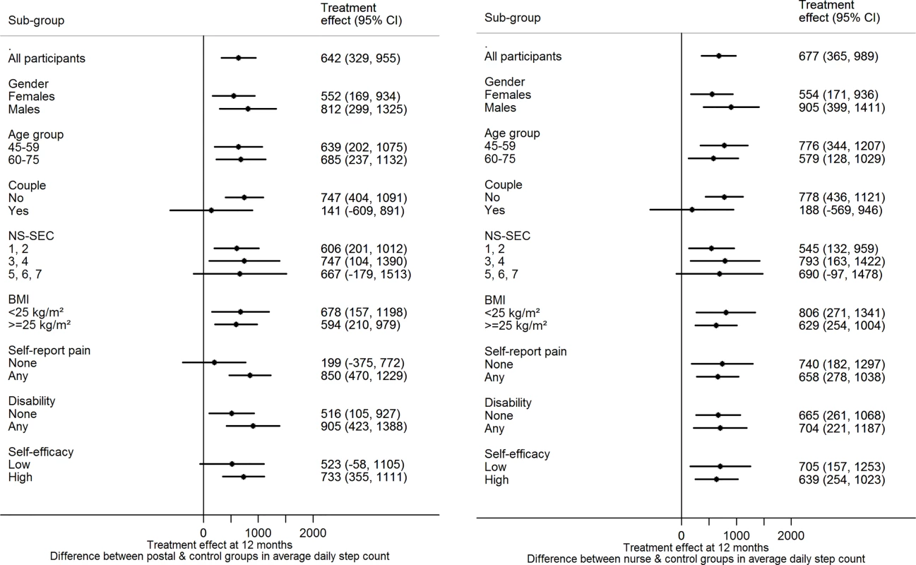 Treatment effect for primary outcome by subgroup at 12 mo.