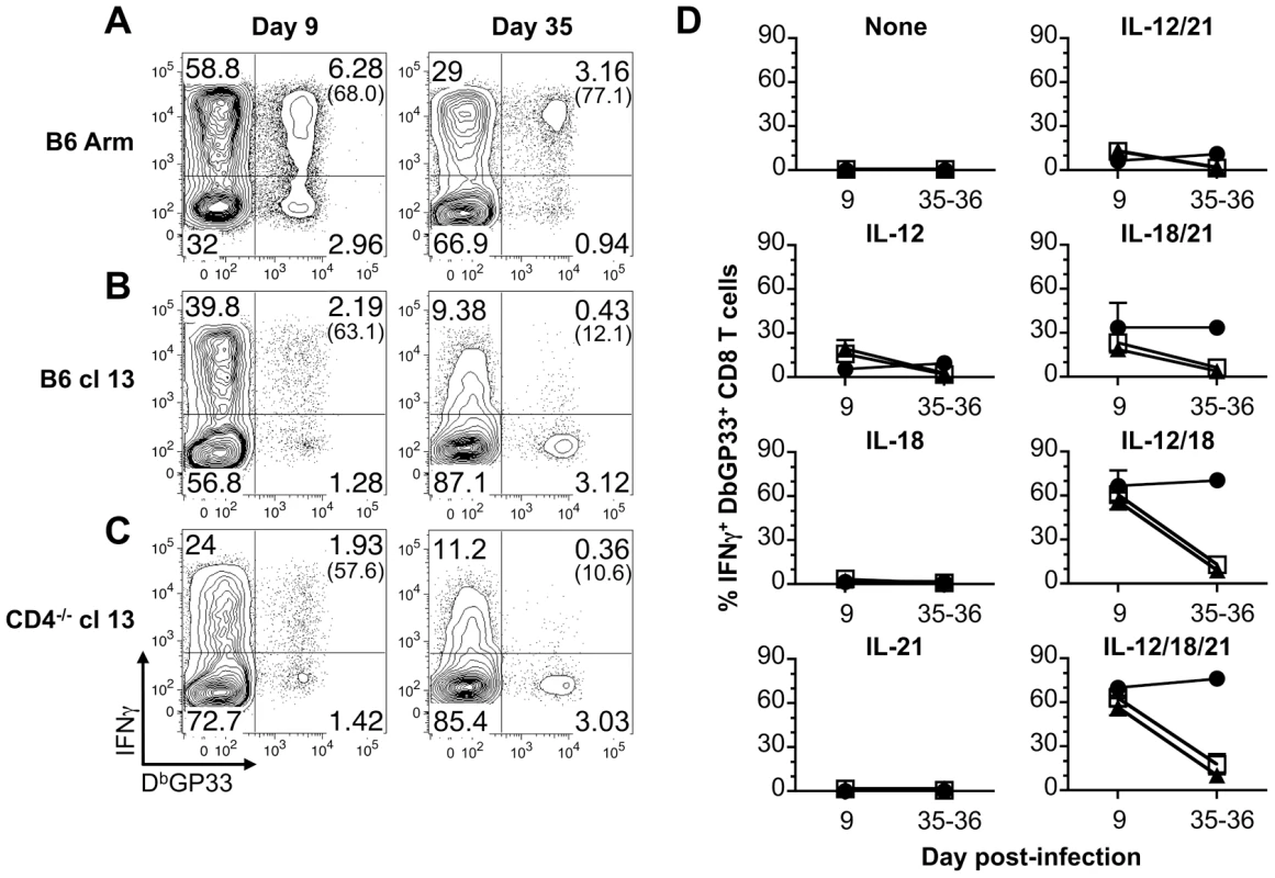 Exhausted CD8 T cells do not produce IFN-γ in response to antigen-independent stimulation.