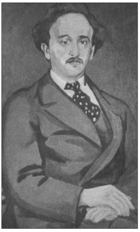 F. Langer pred 1. světovou válkou. Portrét od V. Špály.