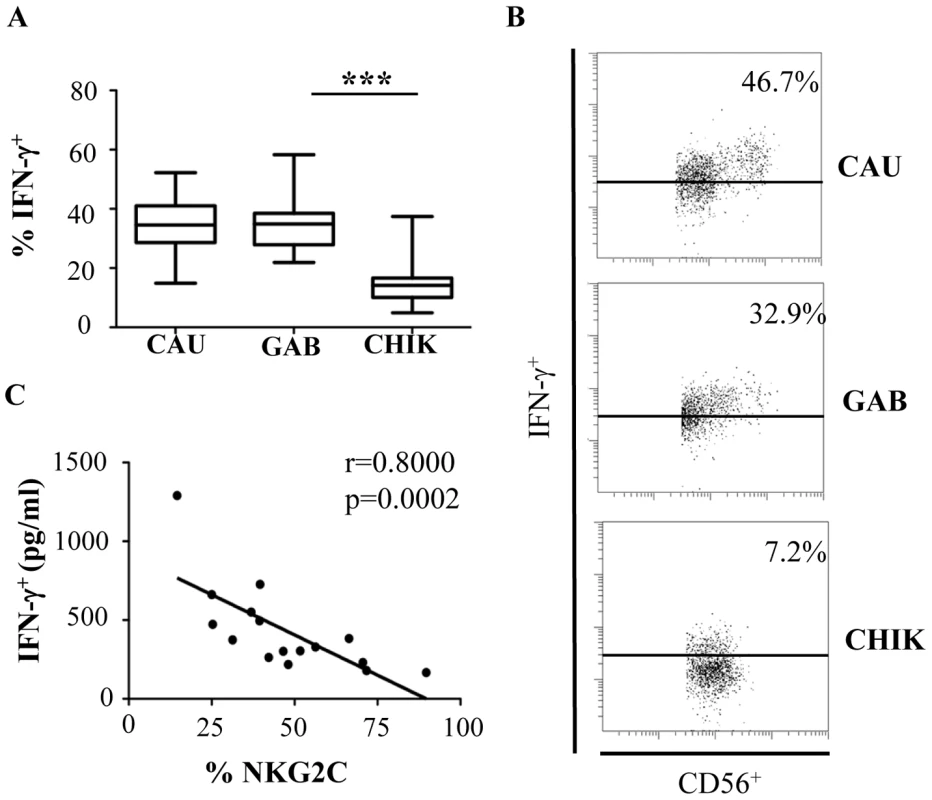Significant down-modulation of intracellular IFN-γ expression in NK cells from CHIKV-infected patients.