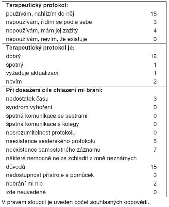 Výsledky – lékaři (22 respondentů)