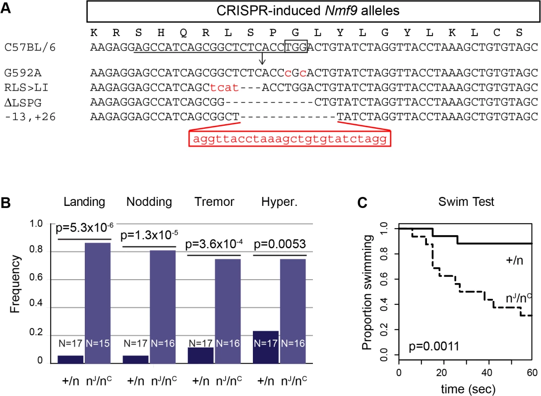 Genome edited alleles show importance of conserved domain 2 and confirm identity of <i>nmf9</i>.