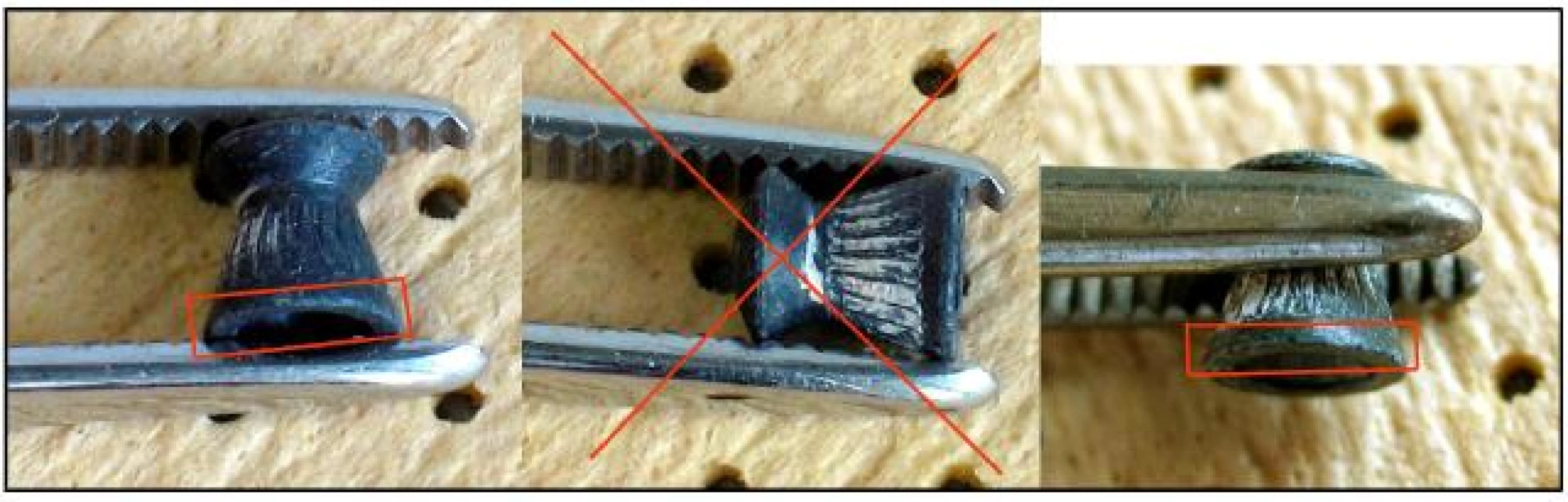 Olověná střela 4,5 mm Diabolo: prostřední ukázka je nejméně vhodný způsob úchopu