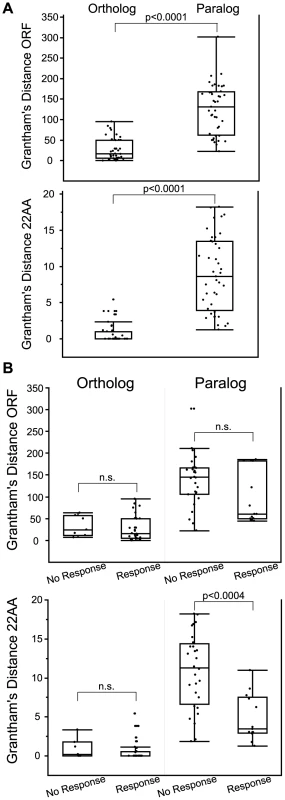 Comparison of amino acid similarity among orthologs and paralogs.