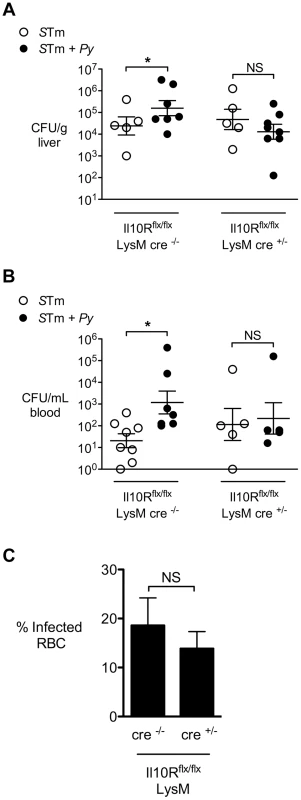 Malaria parasite-induced IL-10 acts on myeloid cells.