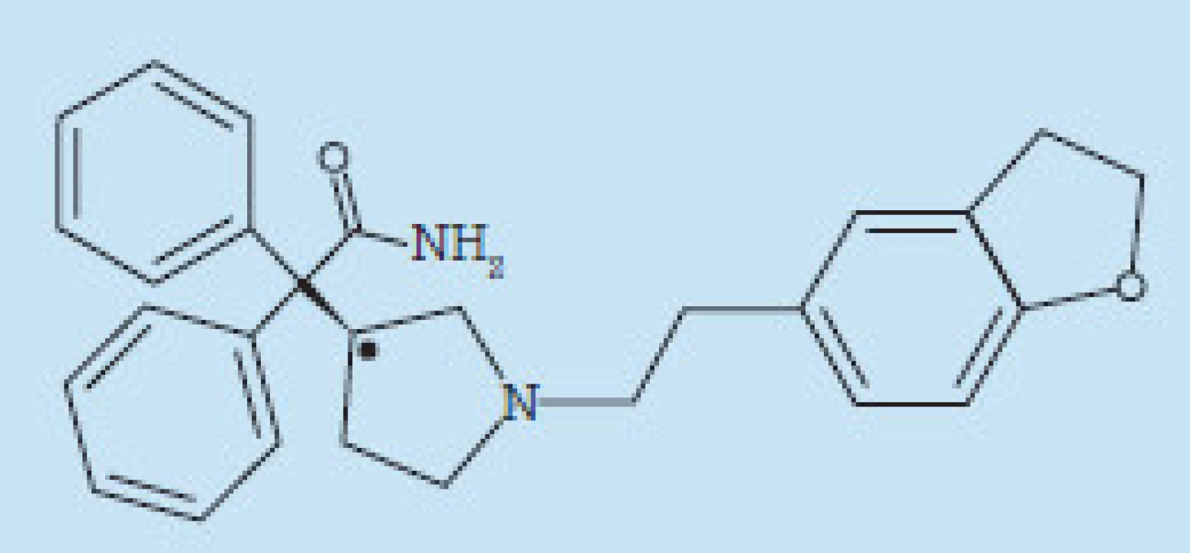Chemická struktura darifenacinu.