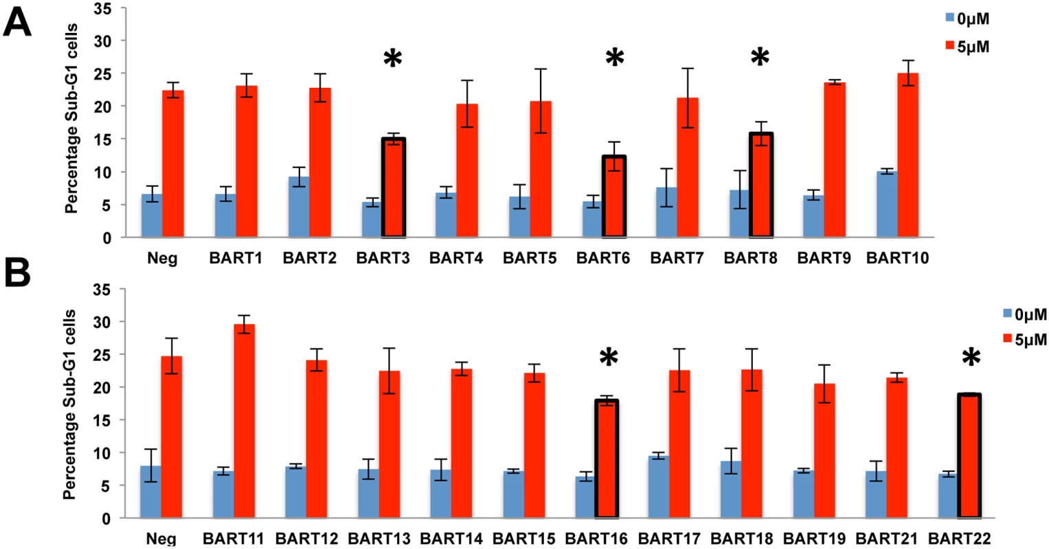 Several miR-BART miRNAs exert an anti-apoptotic phenotype.