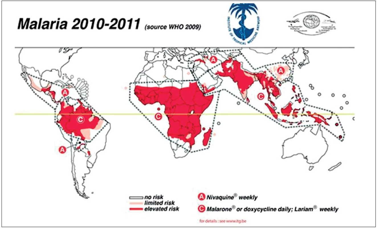 Oblasti výskytu malárie
Fig. 3 Malaria risk areas