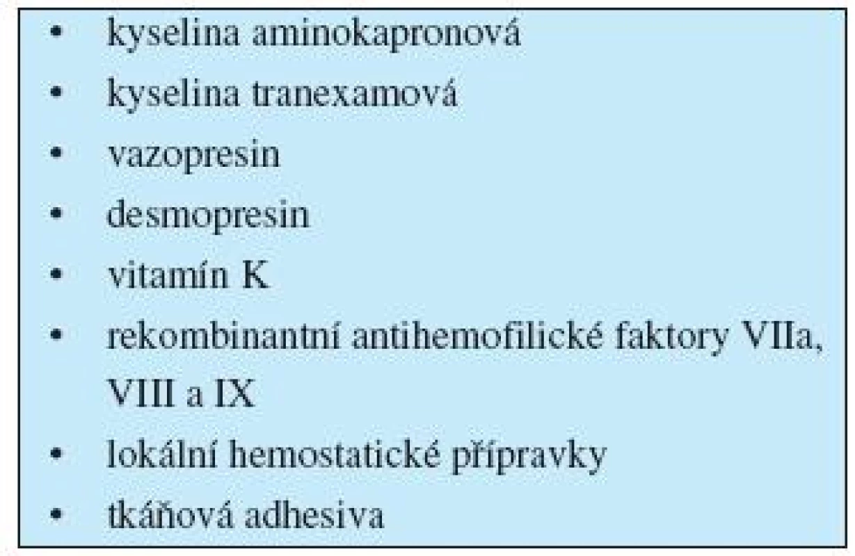 Hemostatické přípravky