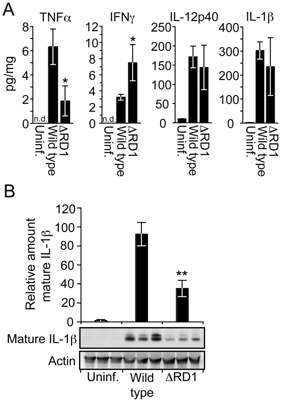 Esx-1 promotes secretion of IL-1β <i>in vivo</i>.
