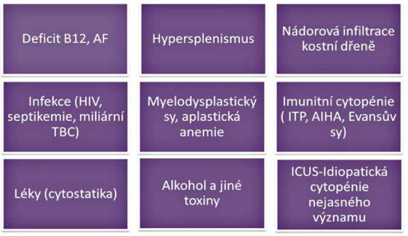 Diferenciální diagnostika (pan)cytopenií.