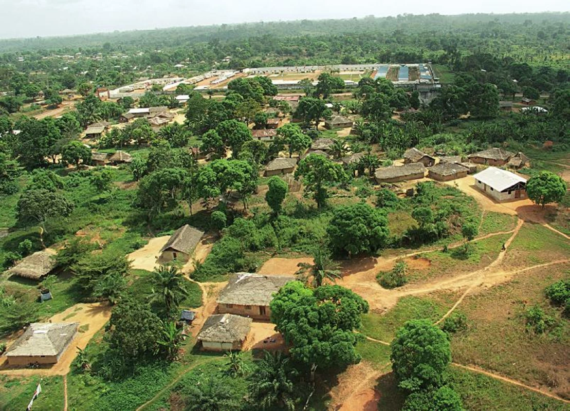 Letecký záběr krajiny v Libérii