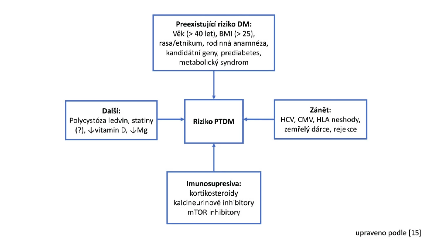 Potenciální rizikové faktory pro rozvoj PTDM dle (15)