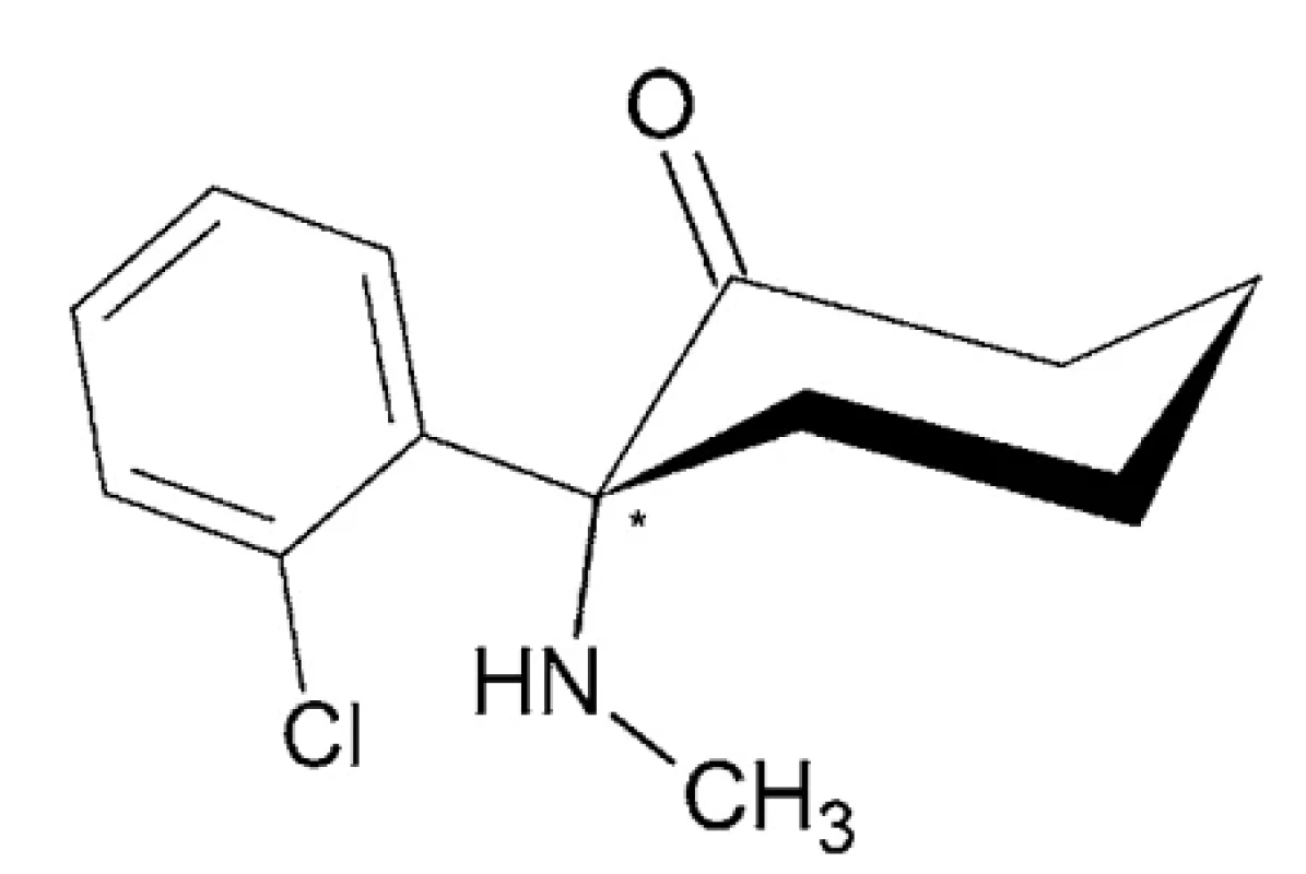 Chemická štruktúra ketamínu