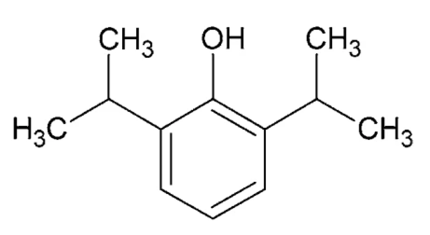 Chemická štruktúra propofolu