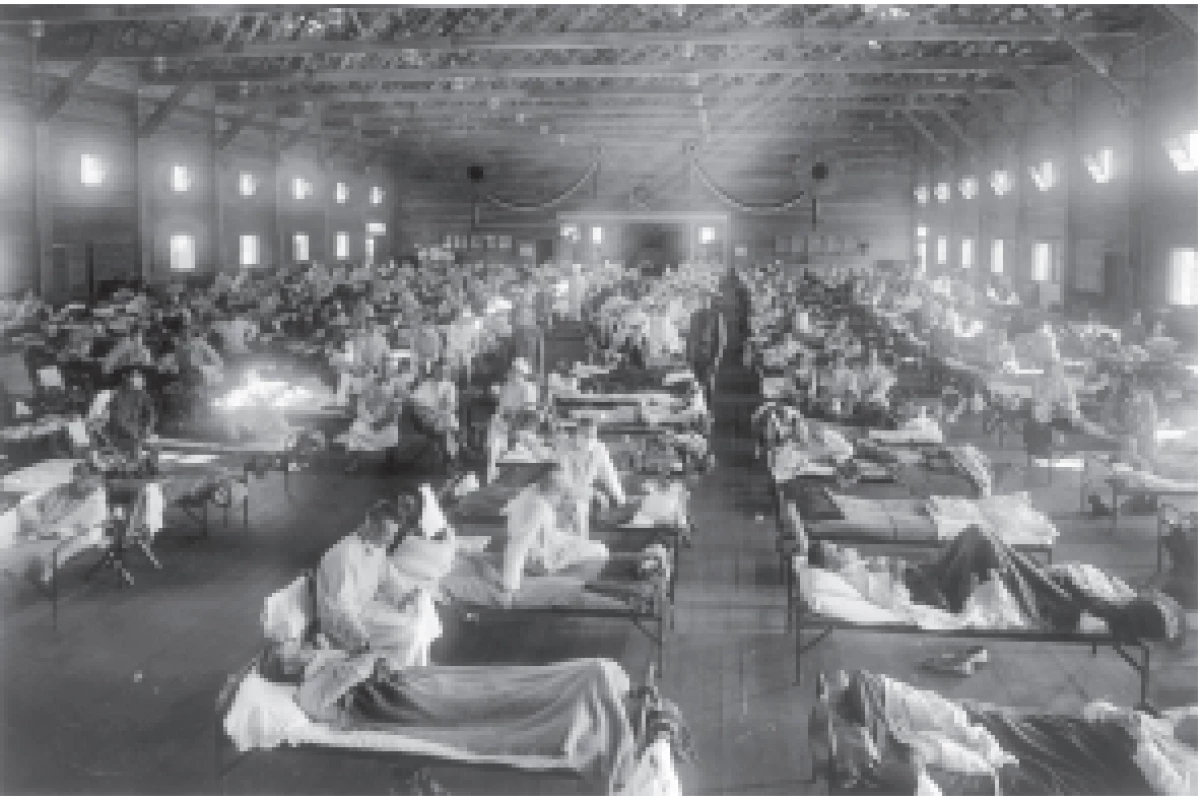  Španělská chřipka – pacienti v Camp Funston
v Kansasu v roce 1918