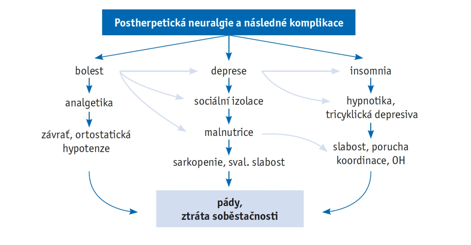Možné komplikace postherpetické neuralgie u starších osob(44)