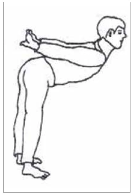 Cvik pre meridián hrubého čreva<br>
Fig. 4. Exercise for the meridian of the colon