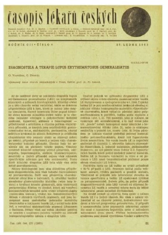 Jedna z prvních publikací dr. Vojtíška a Dostála
o systémovém lupusu