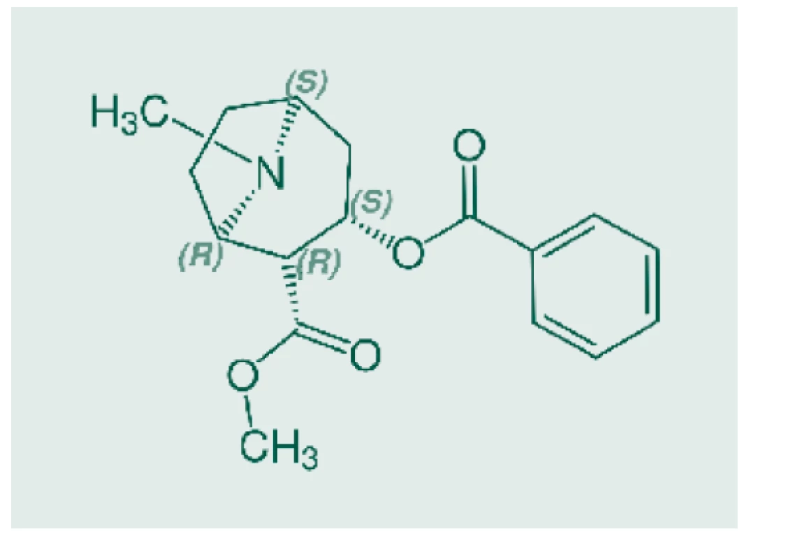 Chemická struktura kokainu. Zdroj: Wikimedia Commons<br>
(CC BY 4.0)