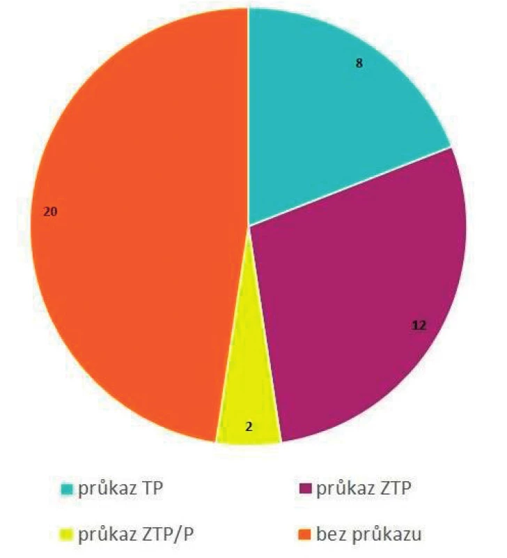 Celkový počet pacientů léčených hemodialýzou
Nemocnice Prachatice, a. s., stav k 1. 1. 2019 – průkaz OZP; (n = 42
pacientů)