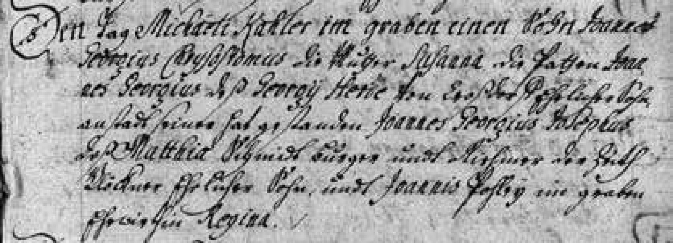 Zápis křtu Josefova děda Johanna Georga
Chrysostoma Kahlera (1731)