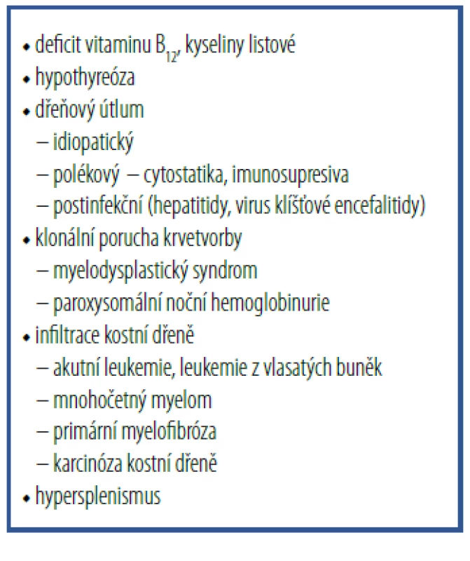 Diferenciální diagnostika
pancytopenií