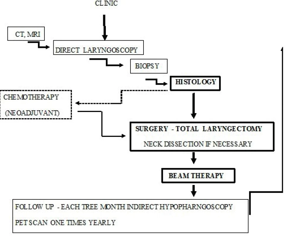 The treatment protocol schedule for laryngeal leiomyosarcoma.