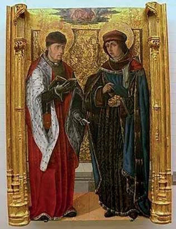 Sv. Kosmas a sv. Damián – jejich obraz byl na prvním pečetidle lékařské fakulty.