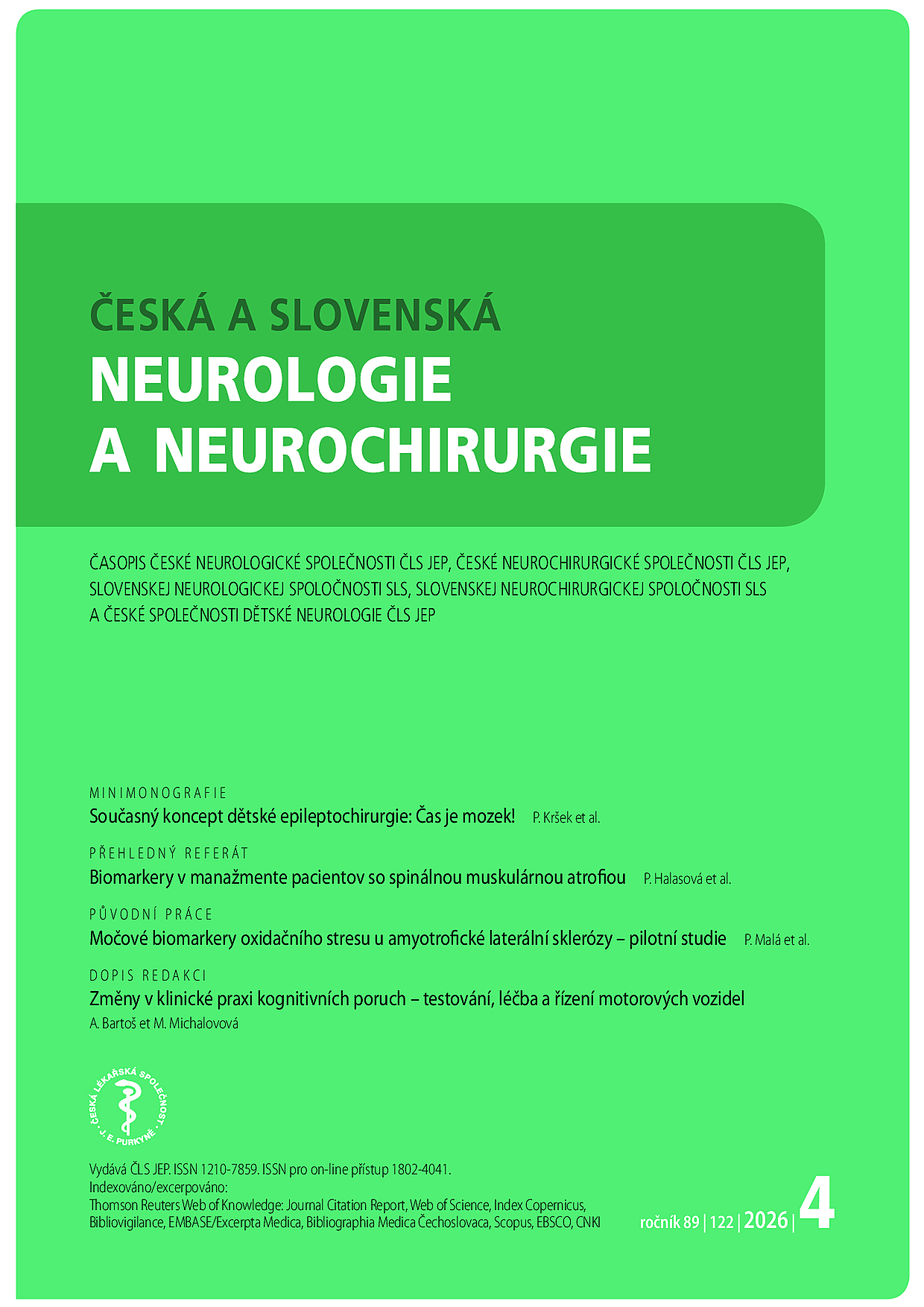 Česká a slovenská neurologie a neurochirurgie